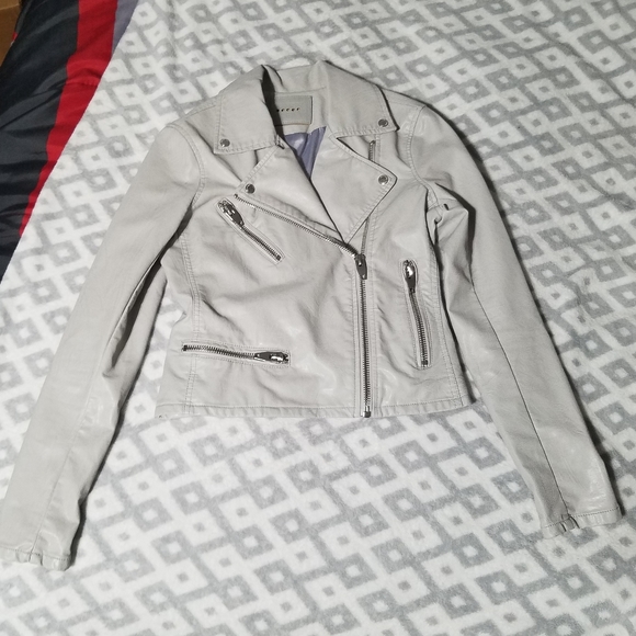 BLANKNYC Gray Faux Leather Jacket